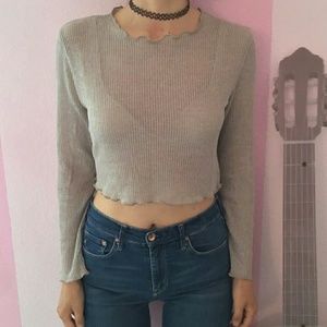 Brandy Melville Long Sleeve Cropped Top.